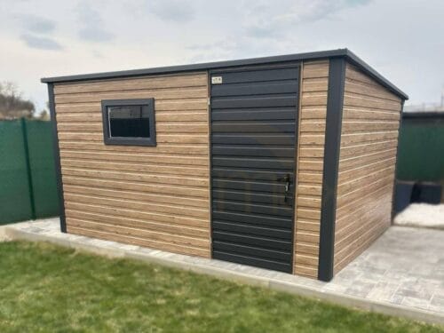 Domek ogrodowy 4x2,5 m drewnopodobny Winchester / Grafit | Okno | Profil