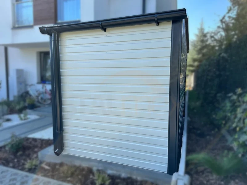 Domek ogrodowy 3x2 m Biały / Grafit RAL 9010/7016 | Filc i Rynny | Profil