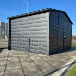 Domek ogrodowy 4x3 m Grafit BTX 7016 | Szeroki Panel | Rynny i Duże Okno | Profil
