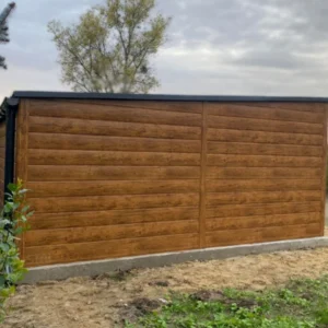 Garaż blaszany 6x5m Złoty Dąb / Grafit | Blachodachówka | Szeroki Panel | Profil