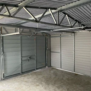 Garaż blaszany 5x5m Złoty Dąb / Grafit | Brama z Automatem | Strefa Warsztatowa | Profil