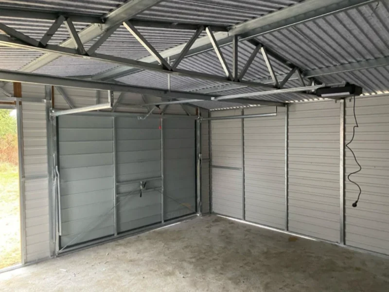 Garaż blaszany 5x5m Złoty Dąb / Grafit | Brama z Automatem | Strefa Warsztatowa | Profil