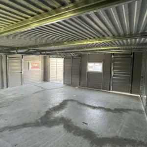 Garaż blaszany z wiatą 9,5x6m Grafit BTX 7016 | Garaż 6,5 m + Wiata 3m | 4 Duże Okna | Profil