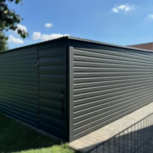 Garaż blaszany 4x6m Grafit BTX 7016 | Spójny Panel T7 | Światło wjazdu 2,0 m | Filc | Profil