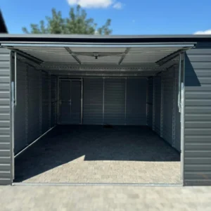 Garaż blaszany 4x6m Grafit BTX 7016 | Spójny Panel T7 | Światło wjazdu 2,0 m | Filc | Profil