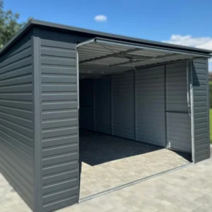 Garaż blaszany 4x6m Grafit BTX 7016 | Spójny Panel T7 | Światło wjazdu 2,0 m | Filc | Profil