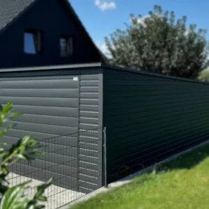 Garaż blaszany 4x6m Grafit BTX 7016 | Spójny Panel T7 | Światło wjazdu 2,0 m | Filc | Profil
