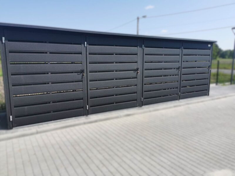 Wiata mietnikowa premium modułowa WS39 2 Wiata śmietnikowa modułowa