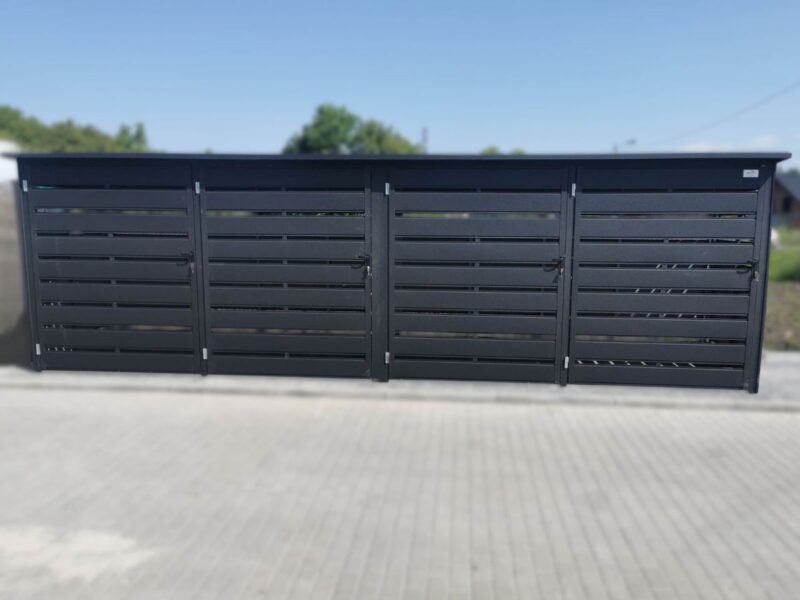 Wiata mietnikowa premium modułowa WS39 4 Wiata śmietnikowa modułowa
