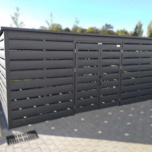 Wiata śmietnikowa Premium 5,00 x 5,00 m (25 m²) Grafit Lamele