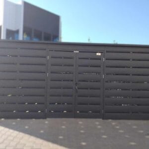 Wiata śmietnikowa Premium 5,00 x 5,00 m (25 m²) Grafit Lamele