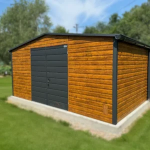 Domek narzędziowy 5x3 m Złoty Dąb / Grafit | Bez Okien | Rynny | Profil