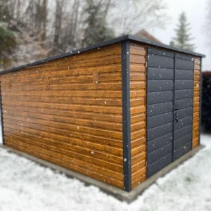 Domek narzędziowy 3x5 m Złoty Dąb / Grafit | 6x Wentylacja i Rynny | Profil