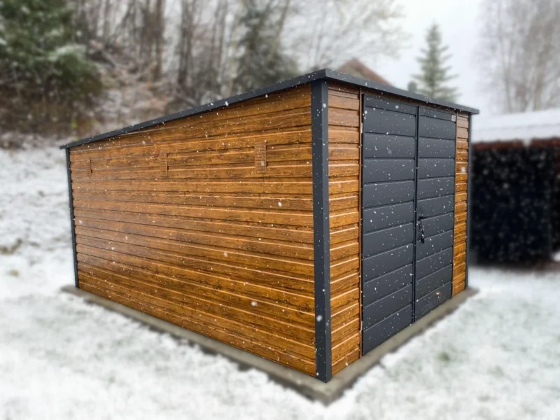 Domek narzędziowy 3x5 m Złoty Dąb / Grafit | 6x Wentylacja i Rynny | Profil