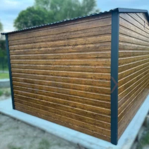 D183-3 Nowoczesny Domek ogrodowy 4x3 m Złoty Dąb / Grafit | Okno | Profil