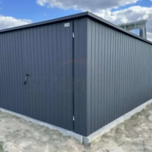 GK148-2 Garaż blaszany 3,5x5m Grafit BTX 7016 | Pionowy Trapez T7 | Brama Dwuskrzydłowa | Profil