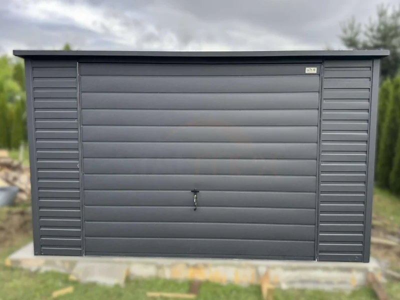 Garaż blaszany 4x6m Grafit BTX 7016 | Podwyższony Wjazd 2,10m | Osobne Drzwi | Profil