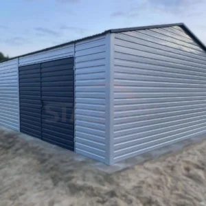 Garaż / Magazyn 5x7m RAL 9006 / Grafit | Podwyższony 3,0m | Brama Dwuskrzydłowa | Profil