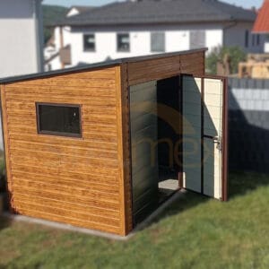 Domek ogrodowy 3,5x2 m Złoty Dąb / Grafit | Podwyższony 2,40m | Profil
