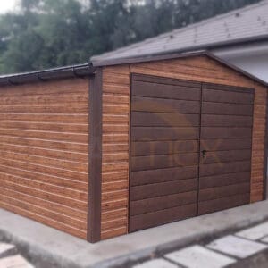 D82-1 Domek narzędziowy 4x2,5 m Złoty Dąb / Orzech | Szerokie Drzwi 3m | Profil