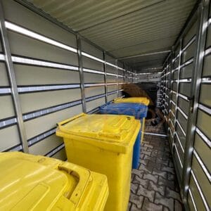 Wiata śmietnikowa modułowa 4-stanowiskowa 4x BOX 1 (4x 1100l) Grafit Lamele