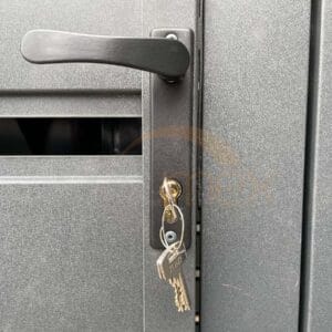 Wiata śmietnikowa modułowa 4-stanowiskowa 4x BOX 1 (4x 1100l) Grafit Lamele