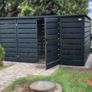 Wiata śmietnikowa Premium 4,00 x 3,00 m (12 m²) Grafit Lamele