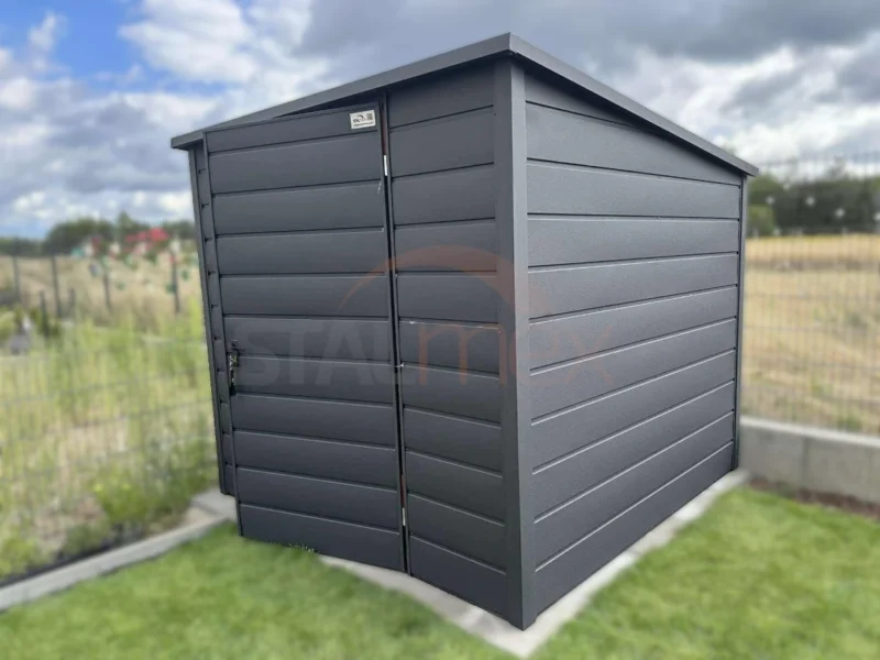 Nowoczesny Domek ogrodowy 2,3x2,3 m Grafit Mat | Trapez Szeroki | Profil