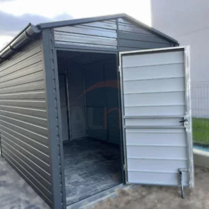 Domek ogrodowy z Wiatą (2,5x3,3 m + 1 m) | Grafit Mat | Profil