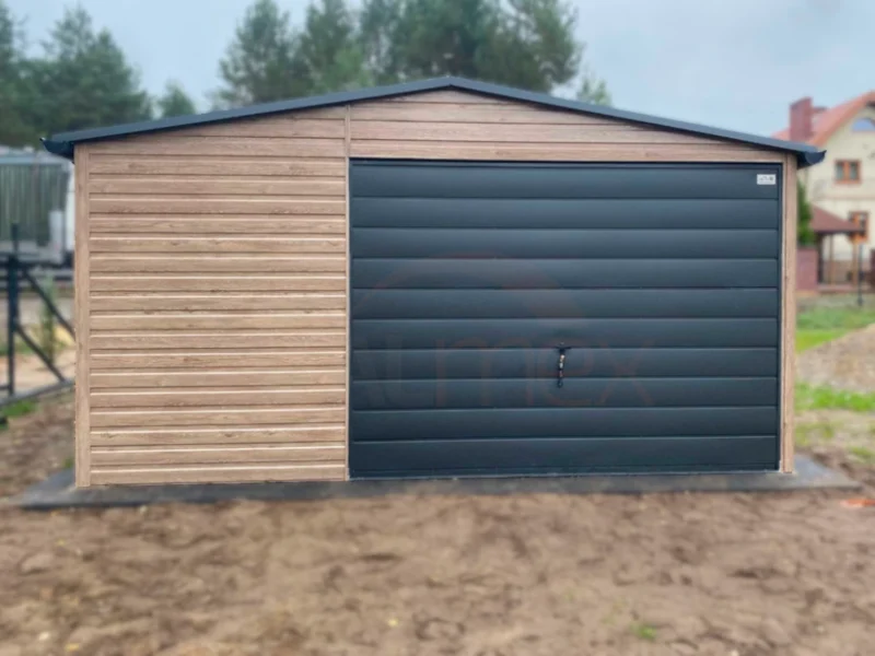 Garaż blaszany 4,5x5,5m Winchester / Grafit Mat | Brama Uchylna | Profil