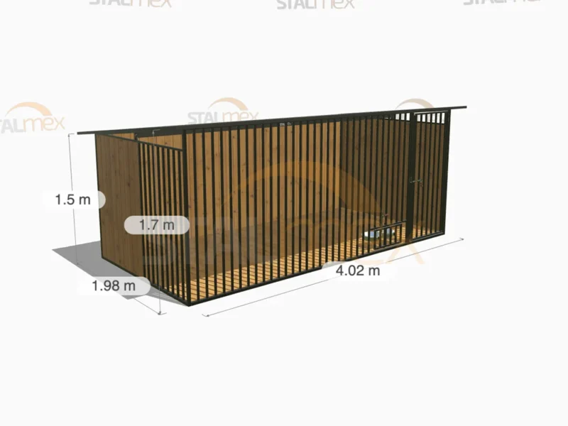 Kojec dla psa Czarny [Warianty] | Zabudowa drewnem | Obrotowe miski | Profie Pionowe