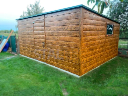 Domek ogrodowy 5x4 m Złoty Dąb | Panel Szeroki | Okno | Konstrukcja wzmocniona