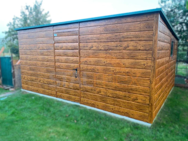 Domek ogrodowy 5x4 m Złoty Dąb | Panel Szeroki | Okno | Konstrukcja wzmocniona