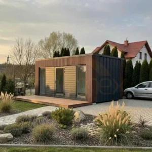 Kontener Biurowy 6x3m Orzech / Grafit | Premium Lamele | "Pod Klucz"