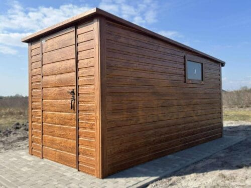 Nowoczesny Domek ogrodowy 2×3,5 m Złoty Dąb | Okno | Rynny | Profil