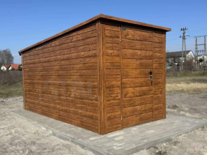 Nowoczesny Domek ogrodowy 2×3,5 m Złoty Dąb | Okno | Rynny | Profil
