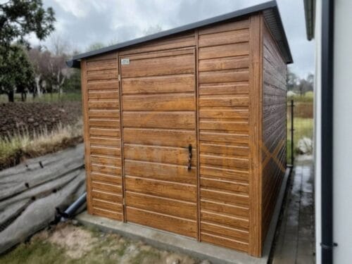 Domek narzędziowy 2×4 m Złoty Dąb | Wąski Front 2m | Rynny | Profil