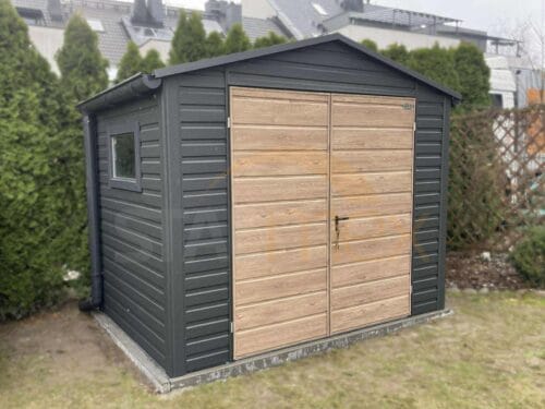 Nowoczesny Domek ogrodowy 3×2 m Grafit BTX 7016 | Rynny i Okno | Profil