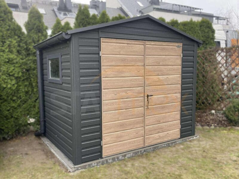 D217_1 Nowoczesny Domek ogrodowy 3×2 m Grafit BTX 7016 | Rynny i Okno | Profil