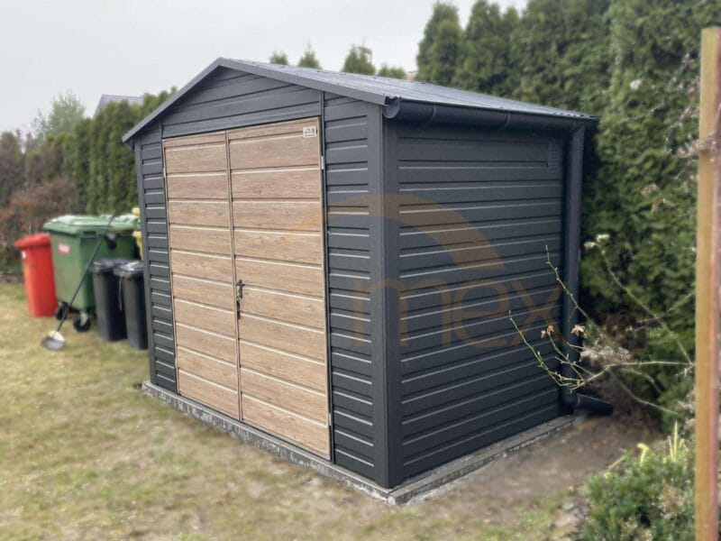 D217_3 Nowoczesny Domek ogrodowy 3×2 m Grafit BTX 7016 | Rynny i Okno | Profil