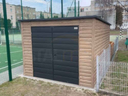 Domek ogrodowy 3×3,5 m drewnopodobny Winchester / Grafit | Drzwi 2,00m | Profil