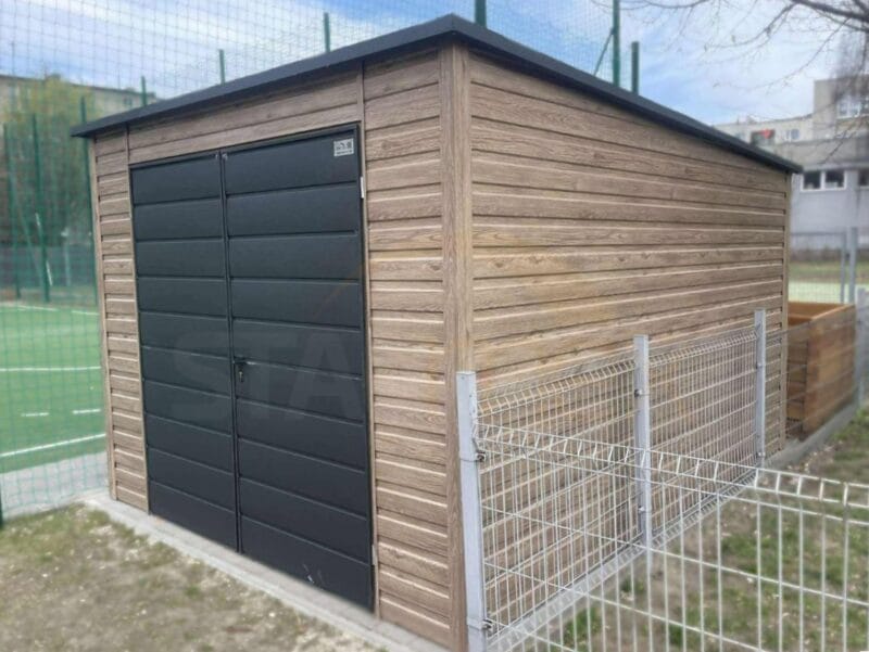 D216_2 Domek ogrodowy 3×3,5 m drewnopodobny Winchester / Grafit | Drzwi 2,00m | Profil