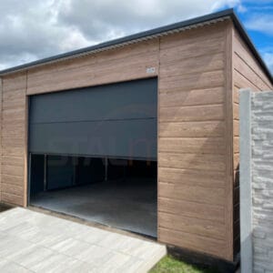 Garaż blaszany 5x6m Winchester / Grafit | Brama Segmentowa z Automatem | Rynny i Okna | Profil