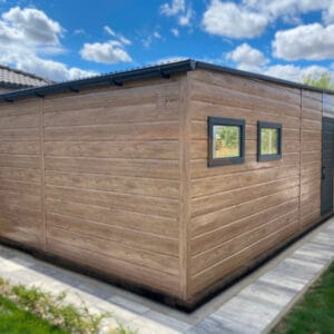 Garaż blaszany 5x6m Winchester / Grafit | Brama Segmentowa z Automatem | Rynny i Okna | Profil