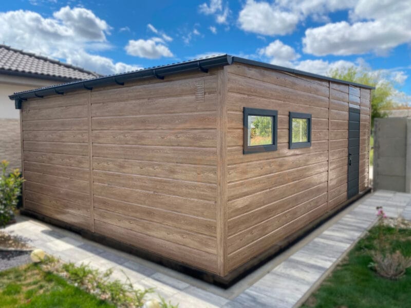 Garaż blaszany 5x6m Winchester / Grafit | Brama Segmentowa z Automatem | Rynny i Okna | Profil