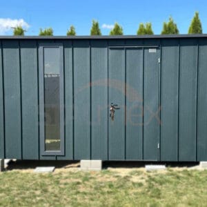 D226_2 Nowoczesny Domek ogrodowy 4×3 m Grafit BTX 7016 | Na rąbek | Okno | Profil